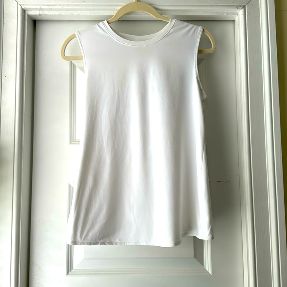 Athleta women sleeveless fly back tee, white, xs
